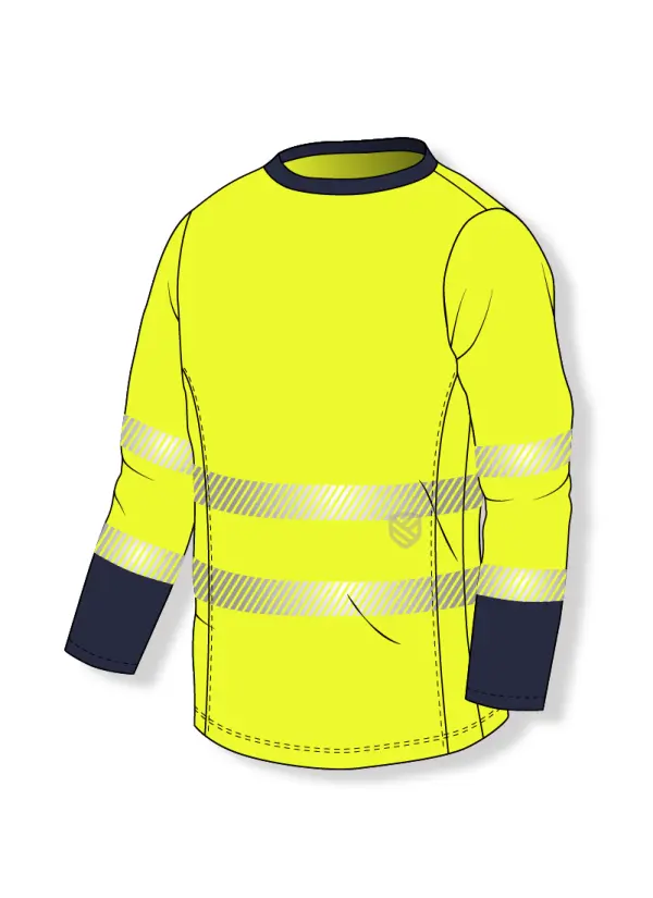 Koszulka s-shirt intensywnej widzialności UV 50+ 2 klasa widzialności